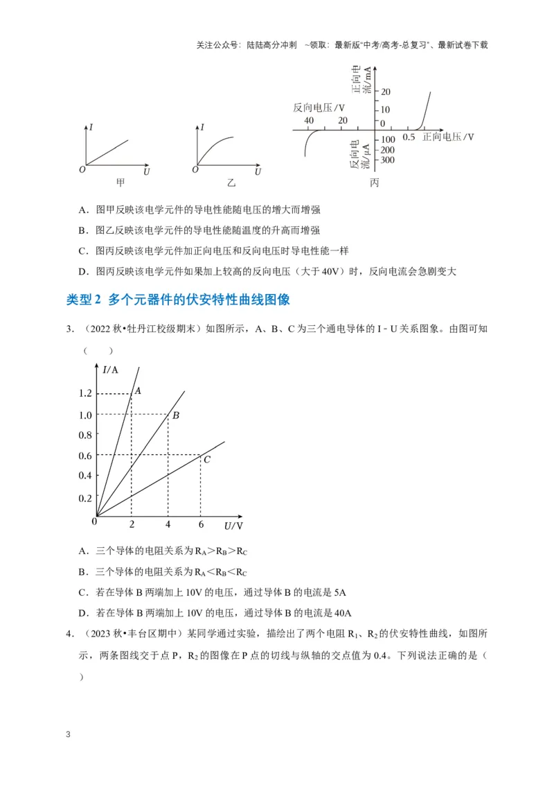 《专题六电路中的图像问题（共7种图像类型）（原卷版）_04-物理-高考总复习_专项复习_2024年_2024年高考物理图像题型专项训练习题试题全国通用_资料》第3页预览