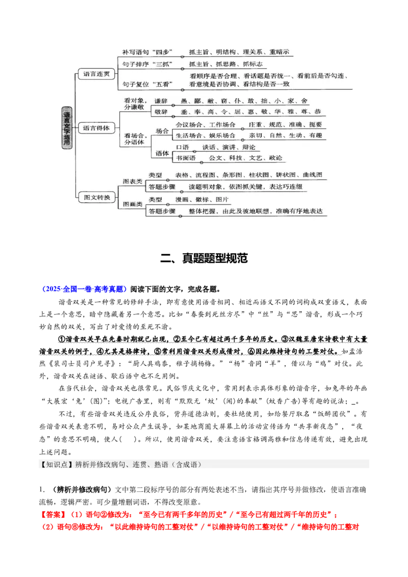 《专题六语言文字运用考点常规强化与提升（讲义教师版）_二轮复习_2026年-语文二轮复习_32026年高考语文二轮复习专题精讲精练》第5页预览