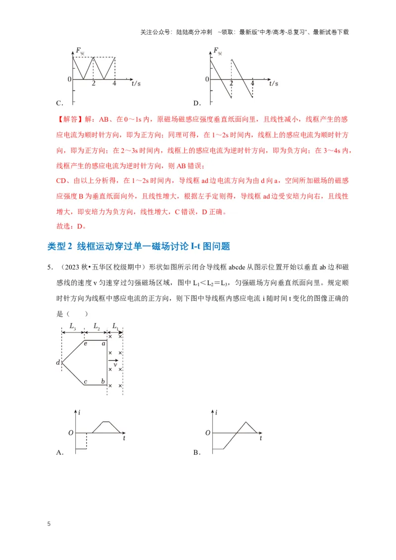 《专题七电磁感应中的图像问题（共10种图像类型）（解析版）_04-物理-高考总复习_专项复习_2024年_2024年高考物理图像题型专项训练习题试题全国通用_资料》第5页预览