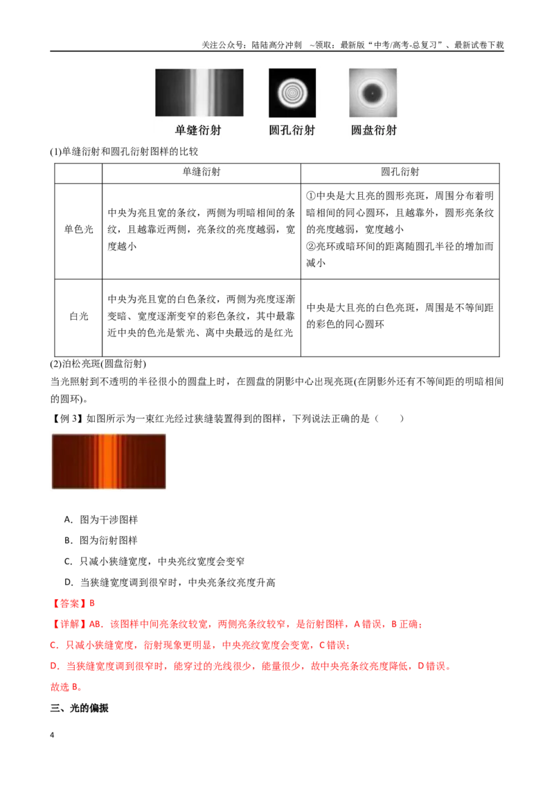 《专题74光的干涉、衍射和偏振（解析版）_04-物理-高考总复习_一轮复习_2024年_2024年高考物理一轮大单元综合复习导学练讲义练习_第十四部分：光学(3)份》第4页预览