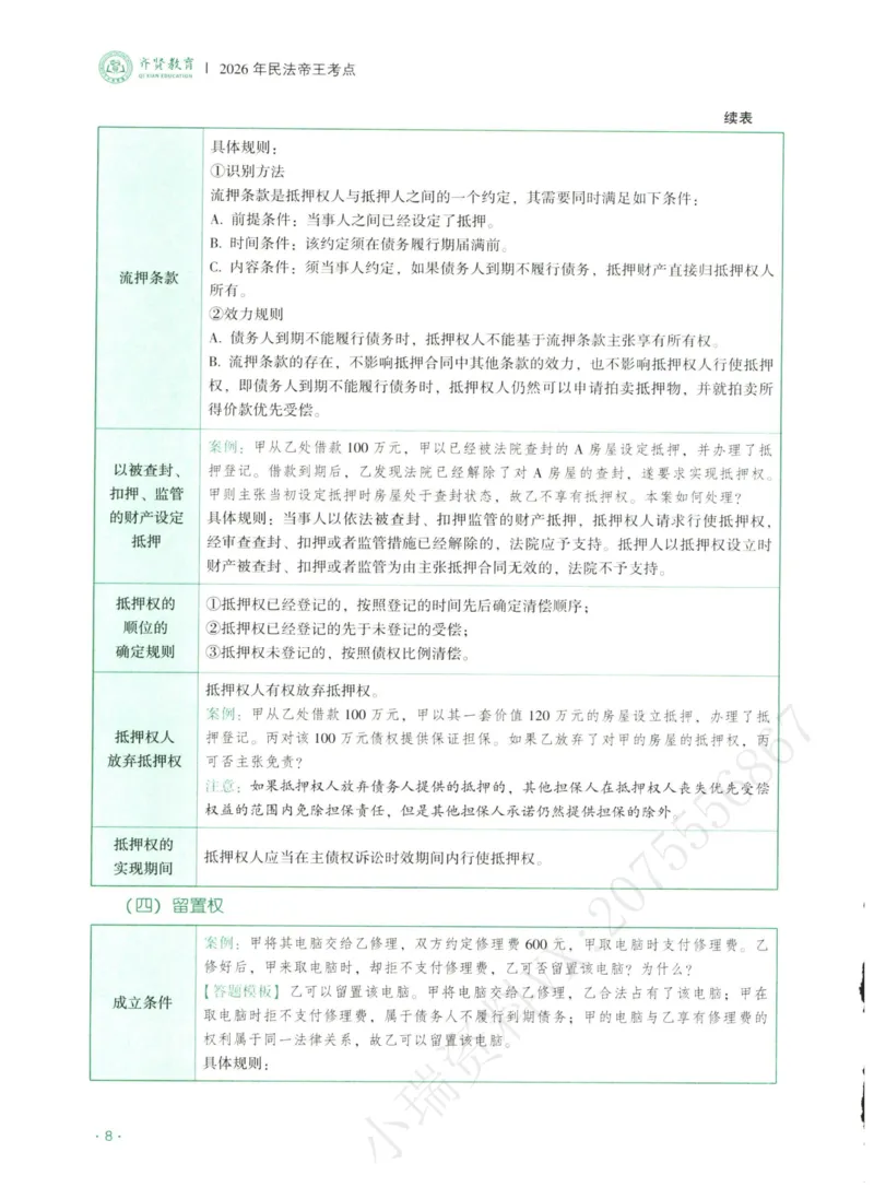 《2026齐贤帝王考点、案例技巧—民法王立争_2026法考主观_QX_0626QX主观帝王考点_讲义》第10页预览
