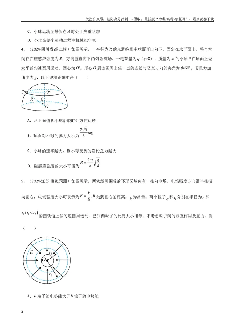 《专题突破卷12带电粒子在组合场、复合场、叠加场、交变电磁场中的运动（学生版）_04-物理-高考总复习_一轮复习_2025年_2025年高考物理一轮复习考点复习卷（新高考通用）》第3页预览