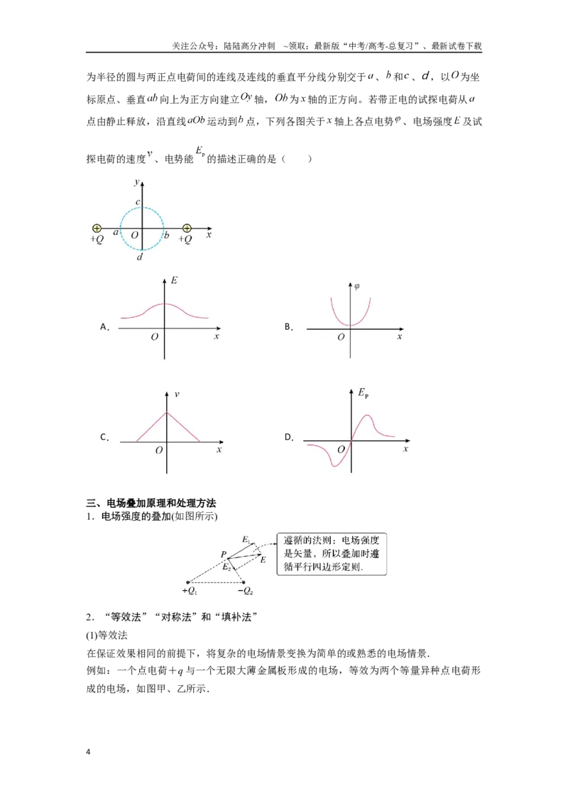 《专题8.电场力的性质（原卷版）_04-物理-高考总复习_专项复习_2024年_2024年高三物理二级结论点对点专题练习题必刷题_资料》第4页预览