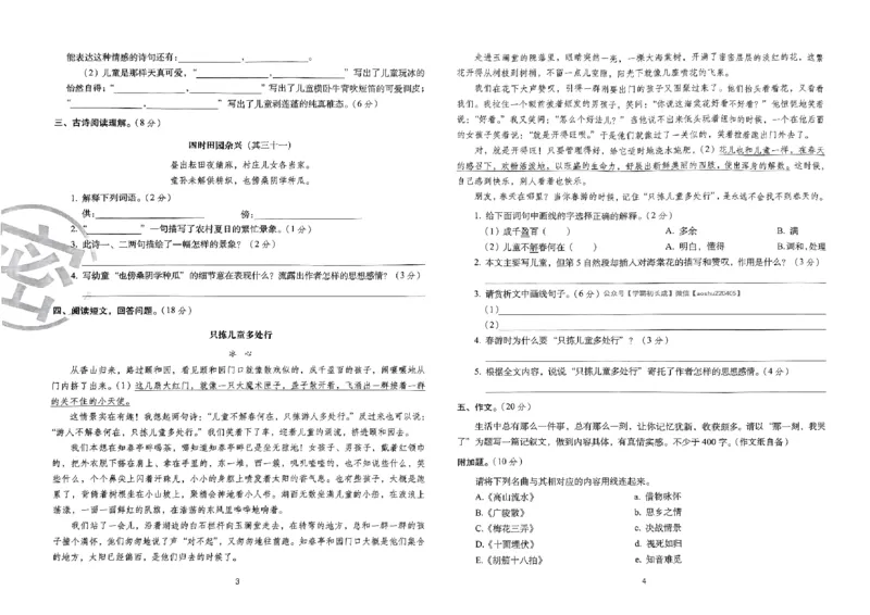 《24春68所期末冲刺100分5下语文_小学语文精品试卷合集（1-6年级下册）_《期末冲刺100分》》第4页预览