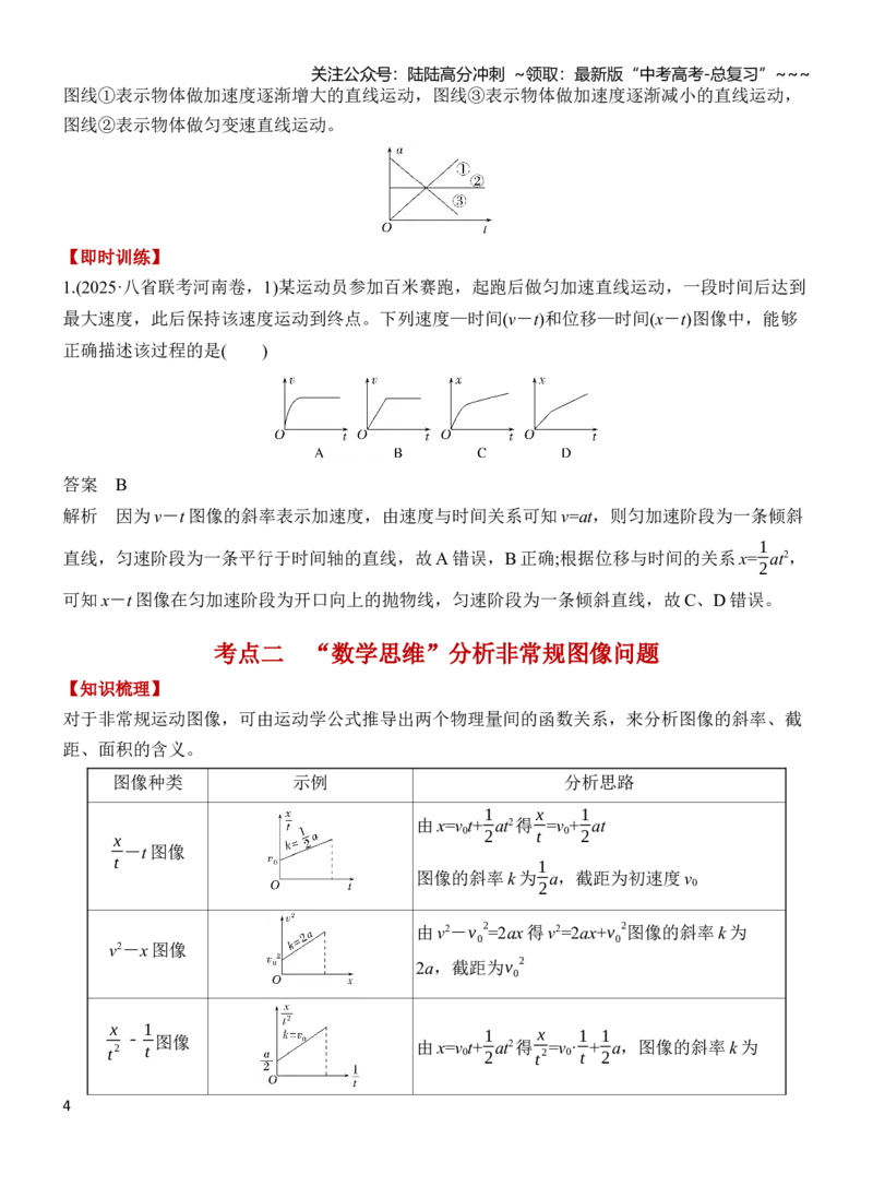 《专题强化1动学图像问题（解析）_04-物理-高考总复习_一轮复习_2026年-物理高考一轮复习_2026年高三物理一轮复习专题突破讲义-G87_资料_2026版》第4页预览