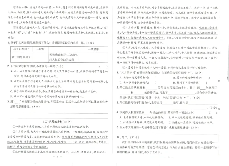《2024春学霸提优大试卷4语下人教版_小学语文精品试卷合集(1-6年级下册)_《学霸提优卷》》第5页预览