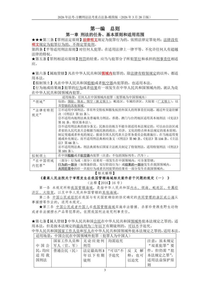 《20260328方鹏-刑法法考重点法条-大纲罪名-精简版_2026法考客观_法-D_基础精讲（内部班）_02刑法方鹏内部基础精讲_00讲义》第3页预览