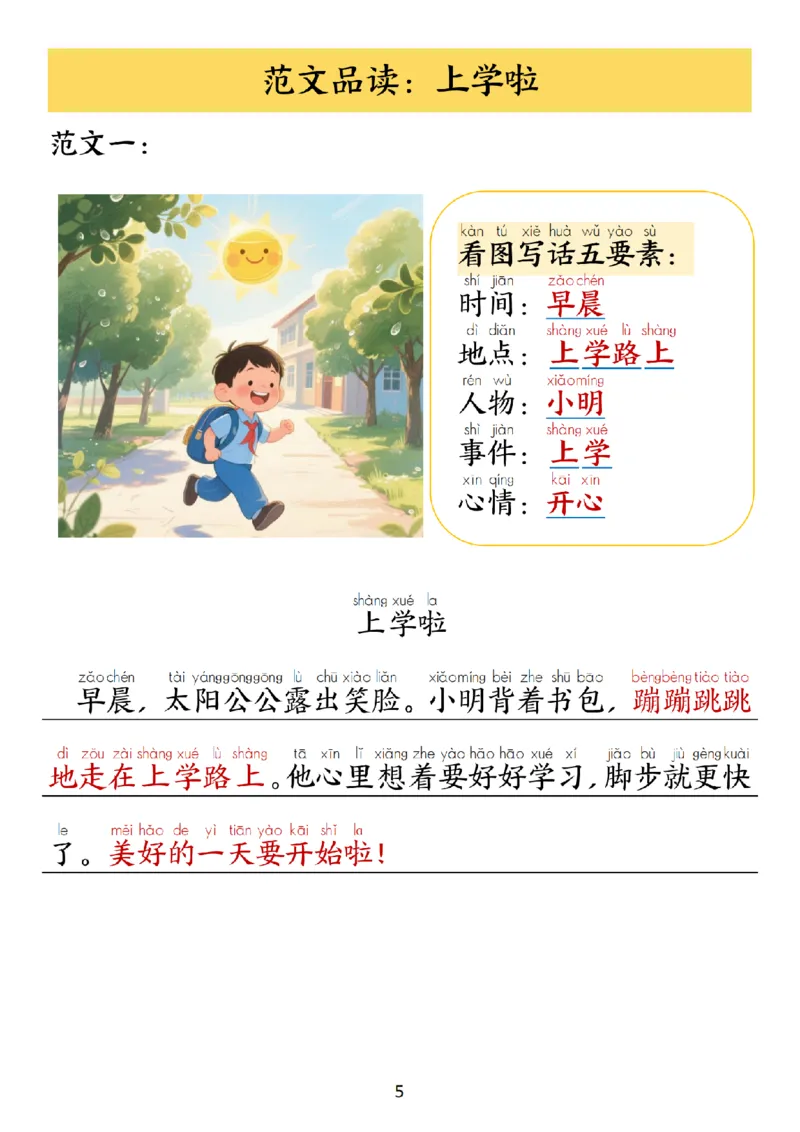 《1年级语文上册《1~8单元看图写作范文》26秋_2027版小学《同步作文》1-6年级上册（语文）》第6页预览