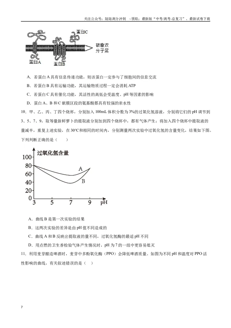 《专题8酶和ATP（原卷版)_06-生物-高考总复习_一轮复习_2024年_2024年高考生物一轮复习重难点专项突破_资料》第7页预览