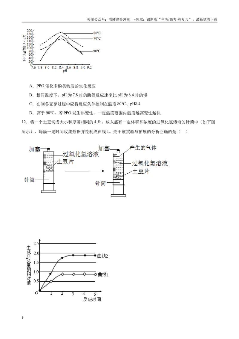 《专题8酶和ATP（原卷版)_06-生物-高考总复习_一轮复习_2024年_2024年高考生物一轮复习重难点专项突破_资料》第8页预览