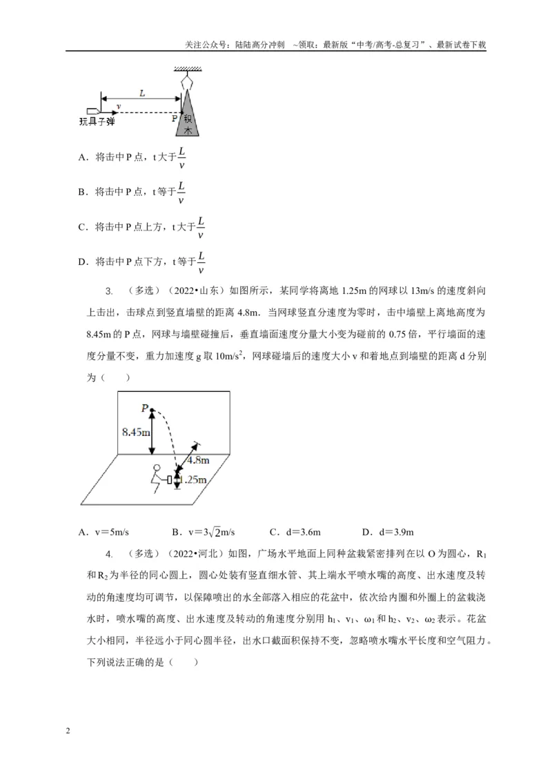 《专题8平抛运动与斜面相结合模型（学生版）_04-物理-高考总复习_专项复习_2025年_2025年高考物理常见模型与方法强化练》第2页预览