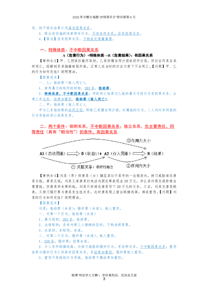 《20261006方鹏刑法主观题“冲刺背多分”-第6天讲义_因果关系等_2026法考主观_名师私塾_方鹏_08主观背多分_讲义》第3页预览