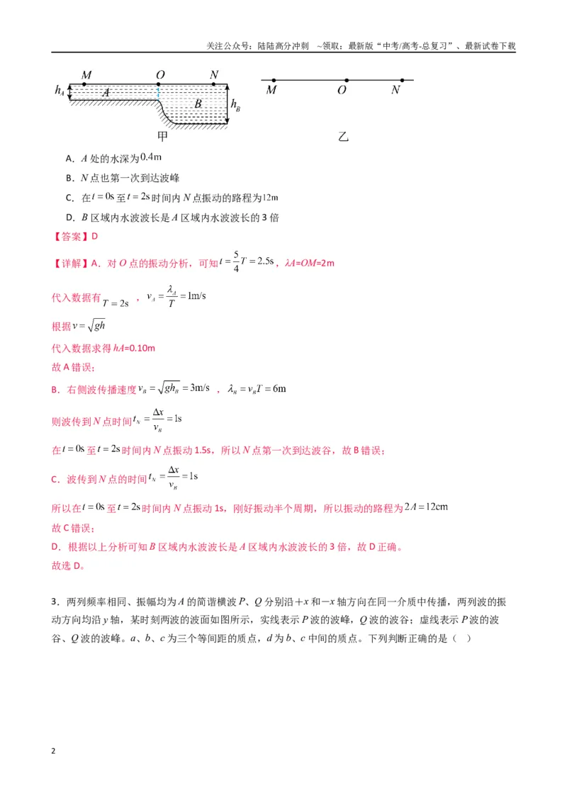 《专题十五《机械波》信息优化卷（能力B）（解析版）_04-物理-高考总复习_一轮复习_2024年_2024年高考物理一轮复习单元信息优化AB卷_资料》第2页预览