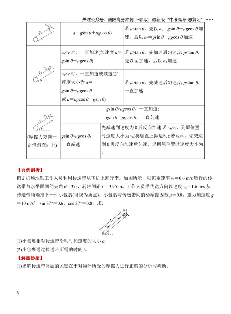 《专题强化3动力学中的“传送带”模型（原卷）_04-物理-高考总复习_一轮复习_2026年-物理高考一轮复习_2026年高三物理一轮复习专题突破讲义-G87_资料_2026版》第3页预览