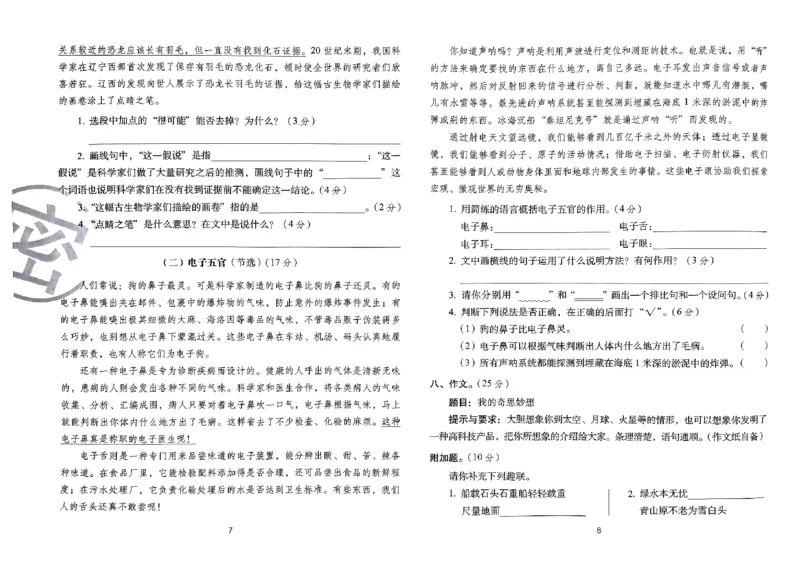 《24春68所期末冲刺100分4下语文_小学语文精品试卷合集（1-6年级下册）_《期末冲刺100分》》第6页预览