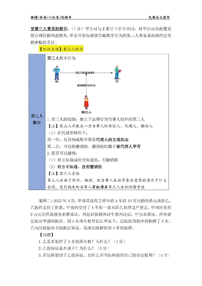 《主观基础案例带练-民法答案_2026法考主观_RD_032026瑞达主观基础案例带练_视频+答案+讲义2026瑞达主观基础案例带练-民法-王建华》第3页预览