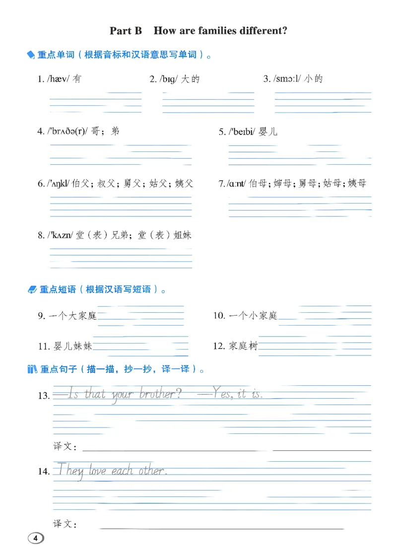 《新人教英语三上基础默写本_2027版小学《基础默写本》3-6年级上册（英语）（人教）》第6页预览