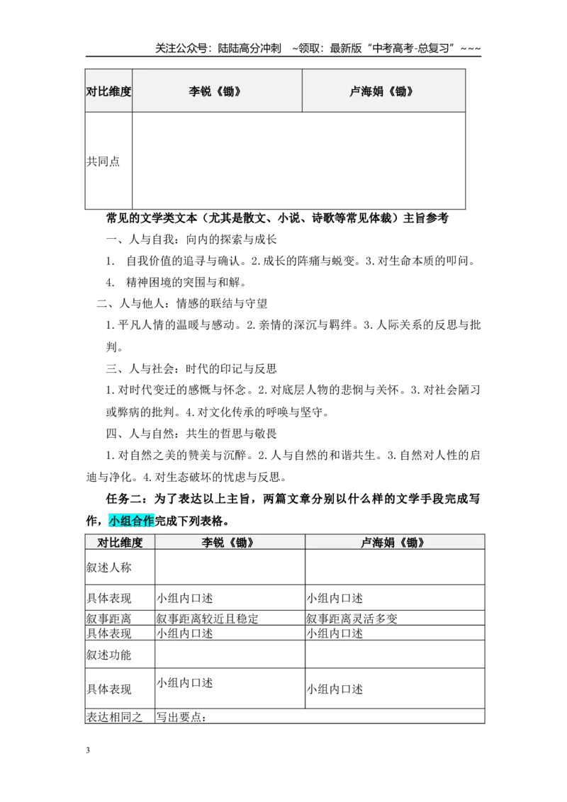 《主旨意蕴关照下的文本深度解读（学生版）_一轮复习_2026年-语文一轮复习_122026年高考语文一轮复习重难点备考（全国通用）》第3页预览