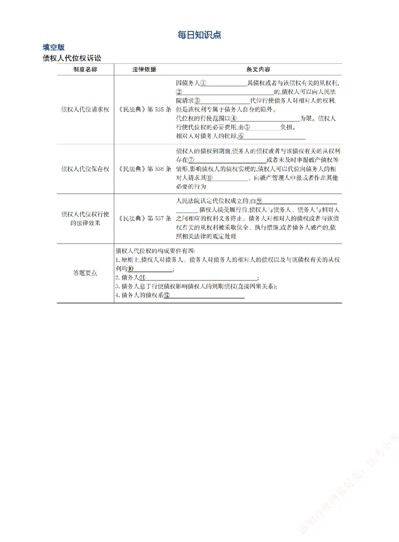 《（民法）主观题基础精讲每日知识点填空版_2026法考主观_ZH_26众合法考主观题百日冲关内部课_00.知识点填空》第3页预览