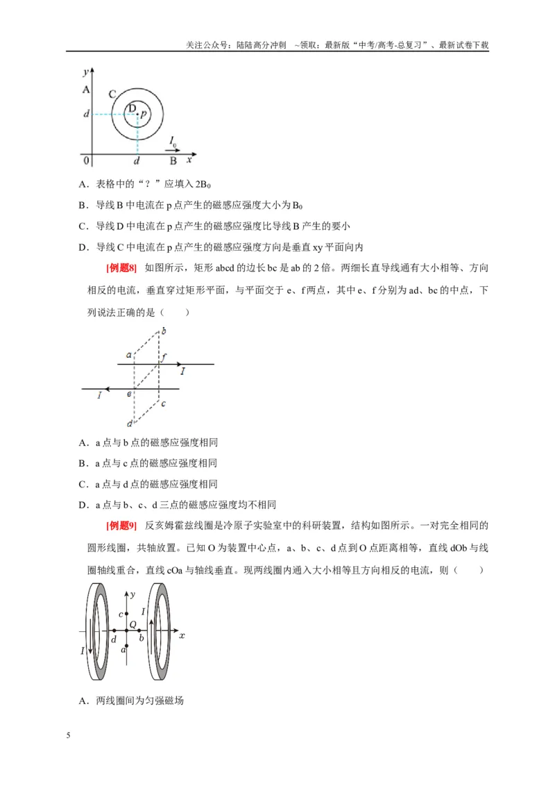 《专题9磁场（原卷版）_04-物理-高考总复习_专项复习_2024年_2024高考物理复习二级结论题型详解全面复习知识点_资料》第5页预览