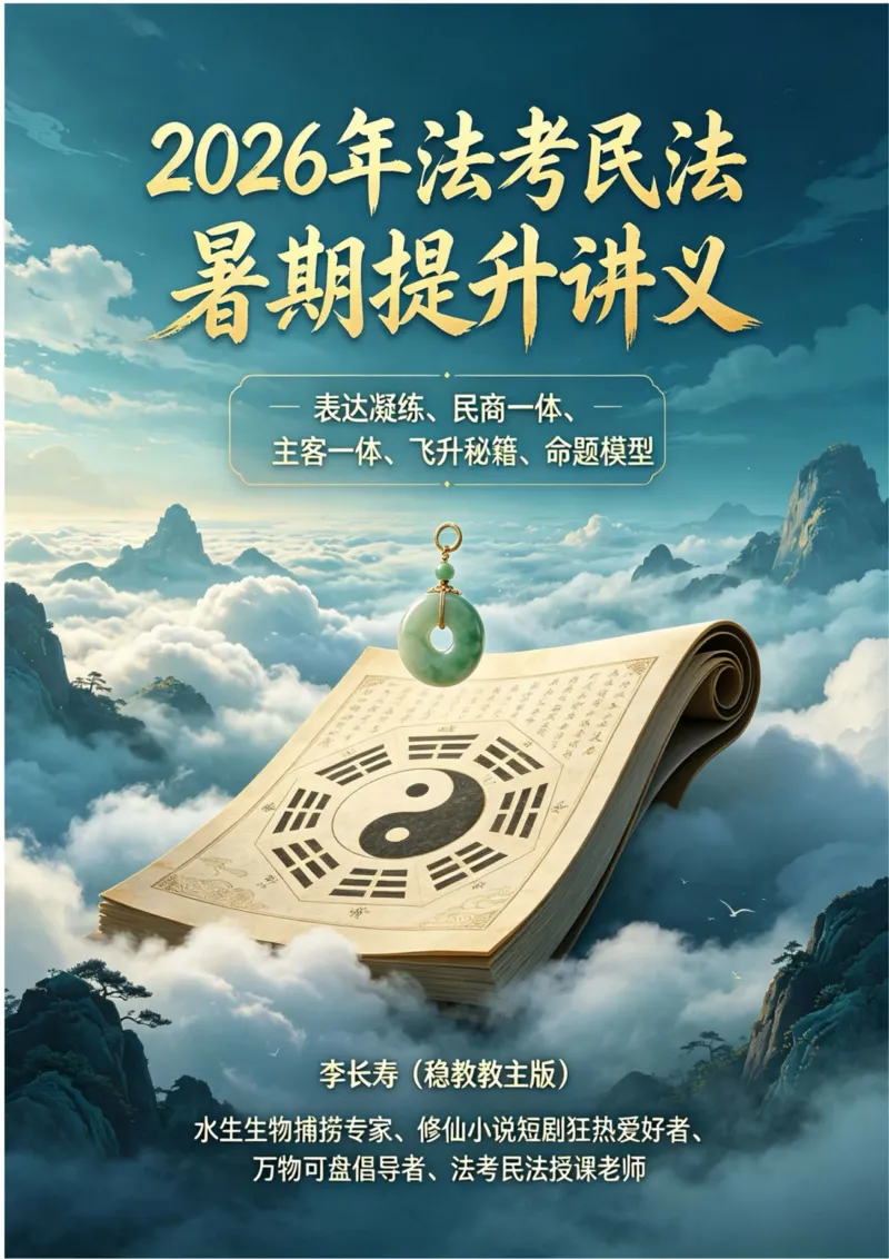 《2026年法考李劲松民法提升讲义（元婴期）_2026法考客观_名师私塾_民法李劲松私塾视频+讲义_05提升阶段（元婴期）_00讲义》第1页预览