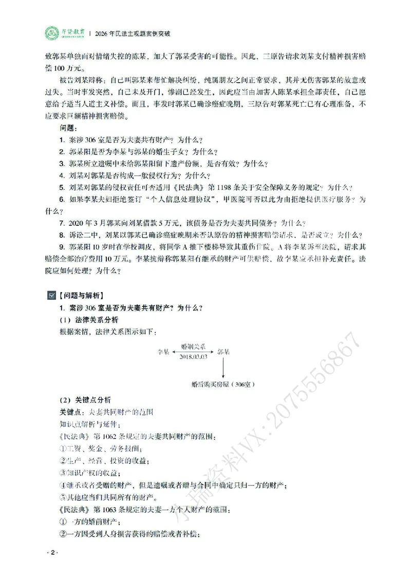 《2026齐贤法考主观题案例突破民法-王立争_2026法考主观_QX_05案例突破_00讲义》第6页预览