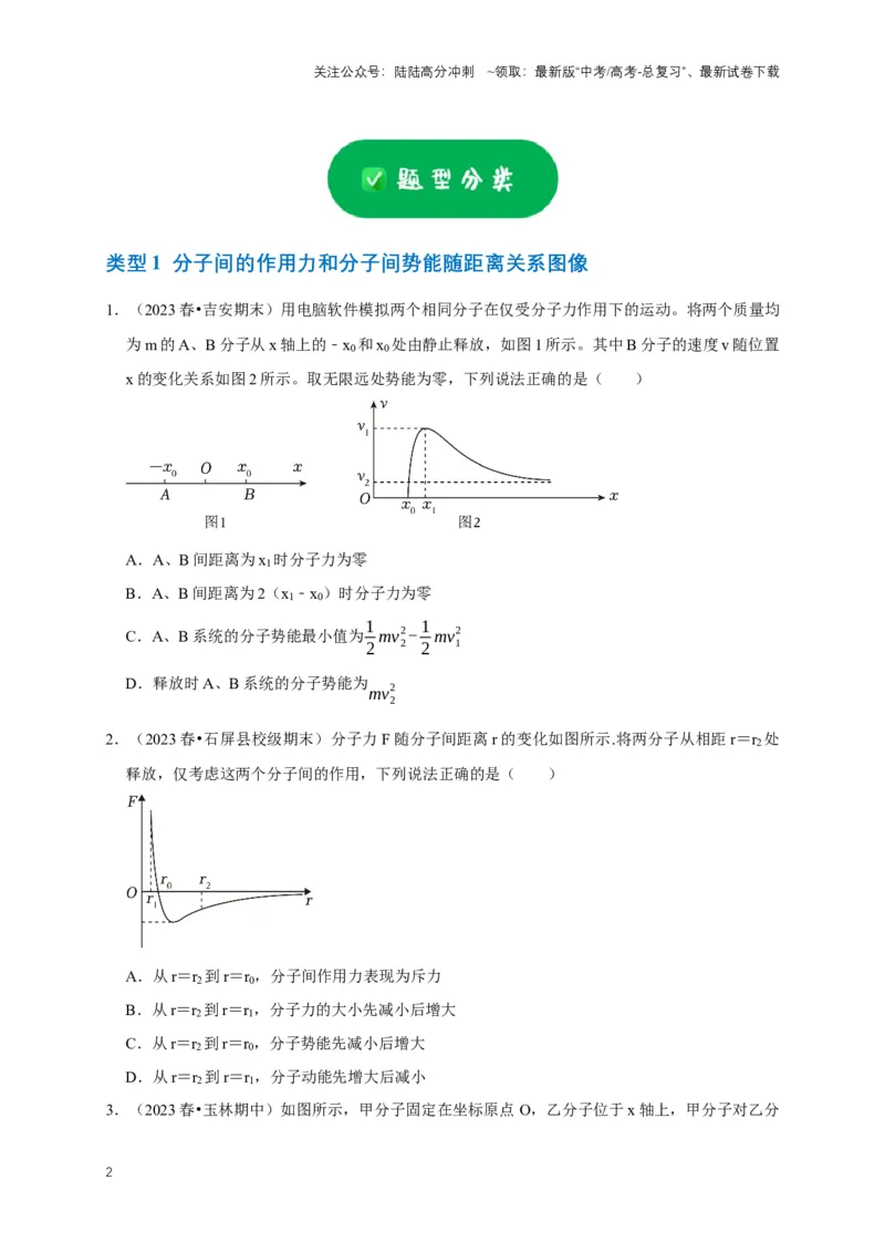 《专题十热学中的图像问题（共5种图像类型）（原卷版）_04-物理-高考总复习_专项复习_2024年_2024年高考物理图像题型专项训练习题试题全国通用_资料》第2页预览