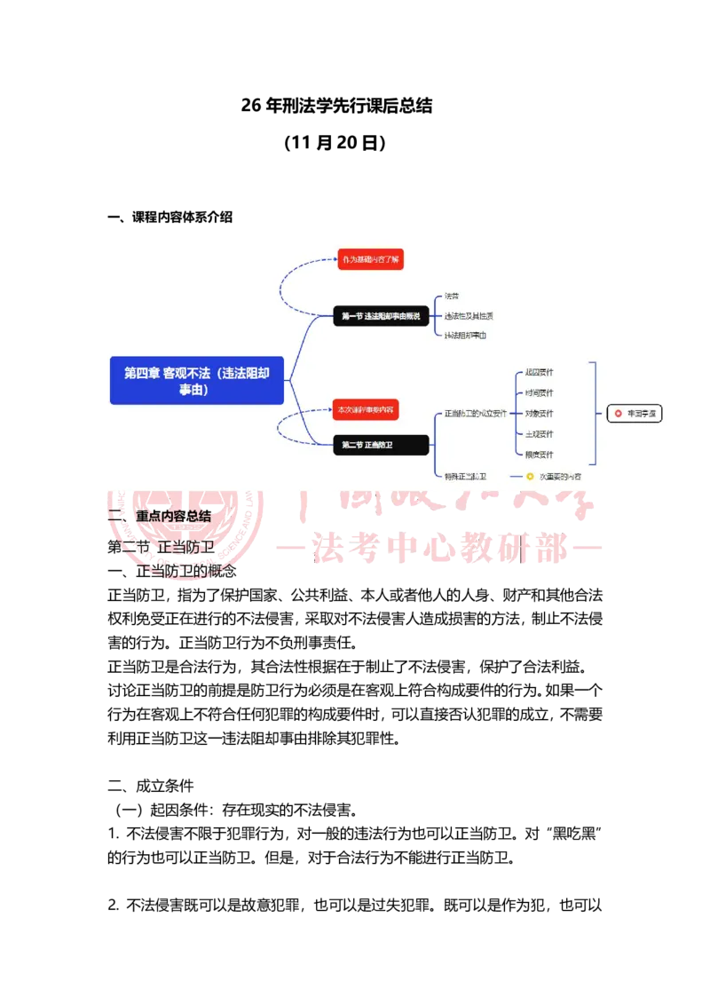 《11月20日第四章客观不法随堂笔记_2026法考客观_法-D_01先行筑基（内部班）视频+讲义_02刑法视频+讲义_讲义》第1页预览