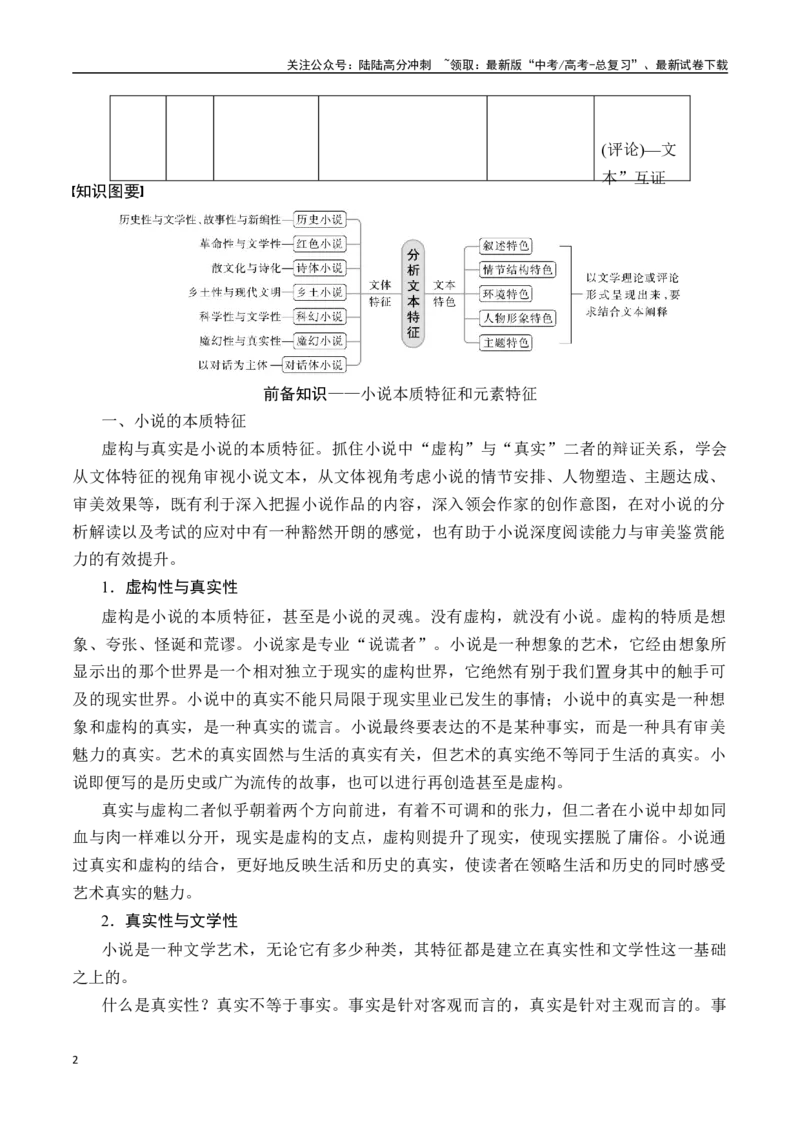 《专题六：分析文本特征-解析版_一轮复习_2024年_2024年高考语文一轮复习一本通（全国通用_资料_小说阅读》第2页预览
