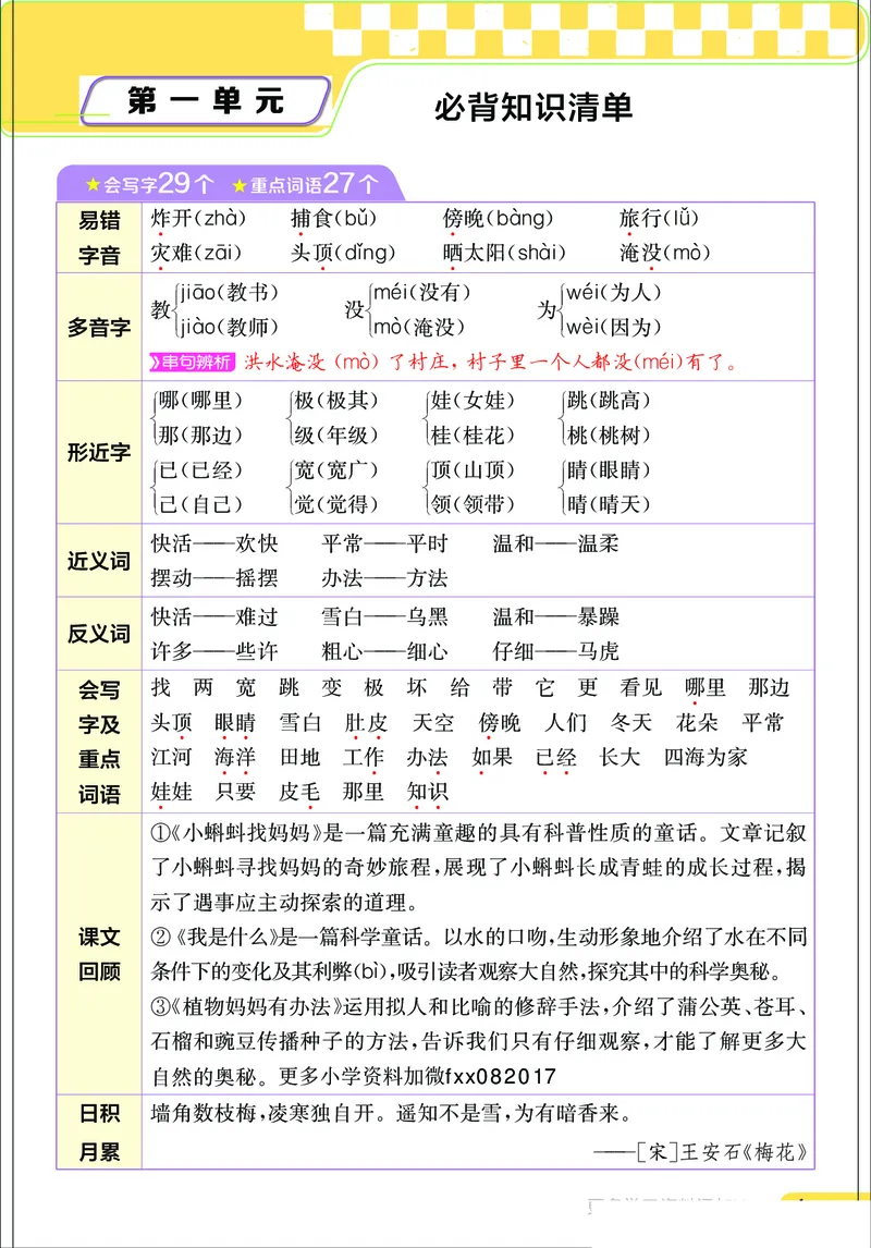 《小学语文二年级上册考点与重难点题型精梳_2027版小学《考点与重难点题型精梳》1-6年级上册（语文）》第2页预览