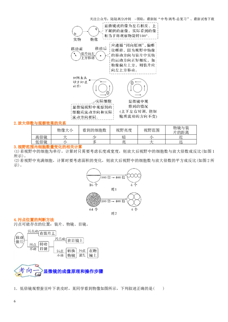 《专题一细胞及其分子组成（原卷版）_06-生物-高考总复习_二轮复习_2024年_2024年高考生物二轮复习专题攻略（新教材新高考）_资料》第6页预览