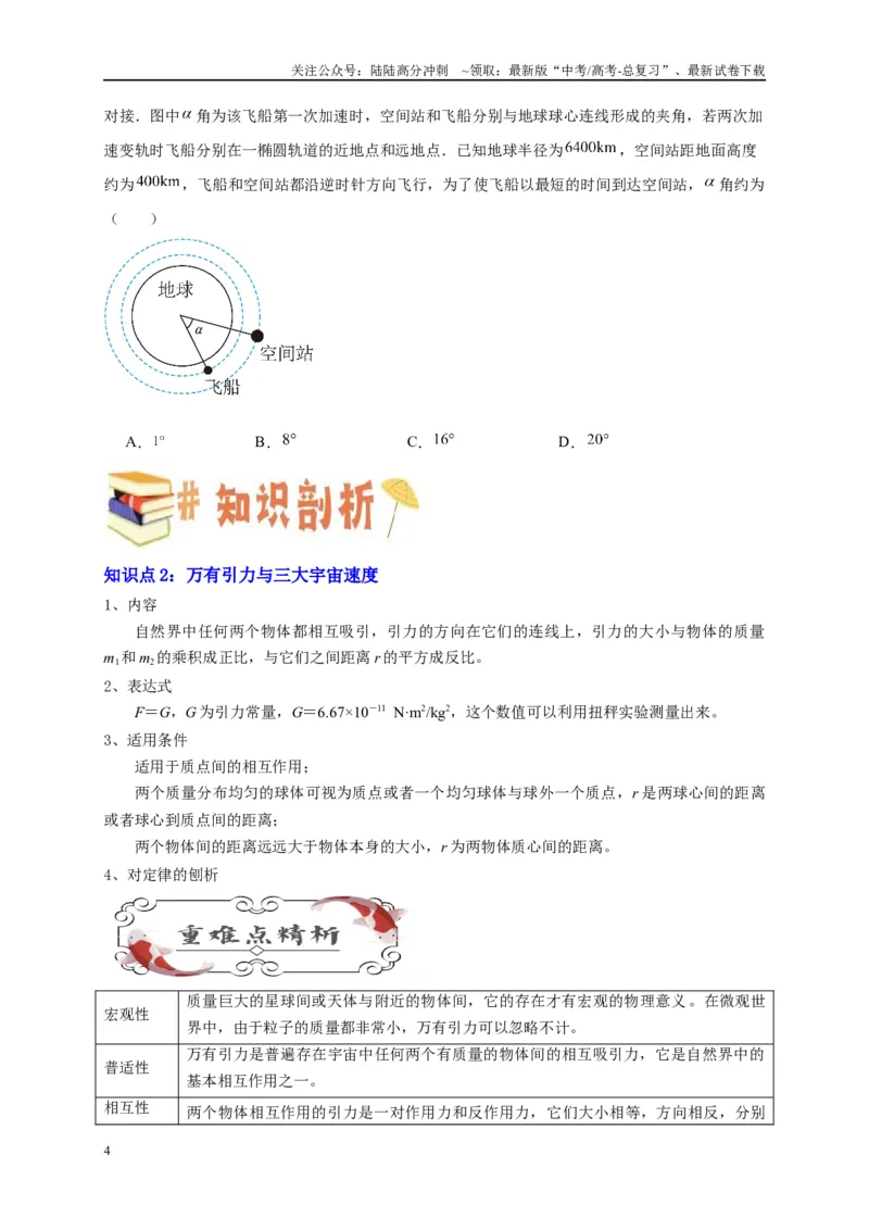 《专题五万有引力与航天问题综合分析（原卷版）_04-物理-高考总复习_二轮复习_2024年_2024年高考物理二轮复习讲义_资料_1-资料》第4页预览