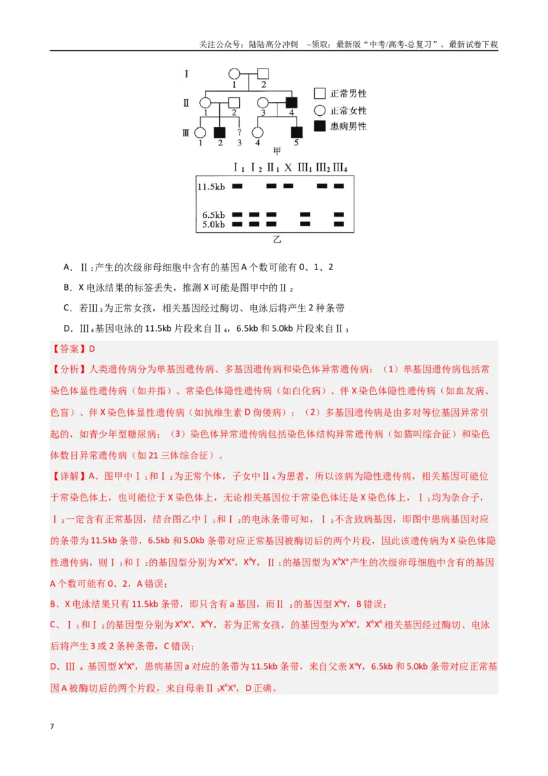 《临考押题卷02（15+5）（教师版）_06-生物-高考总复习_专项复习_2025年_2025年高考生物抢分秘籍（新高考专用）_2025版》第7页预览