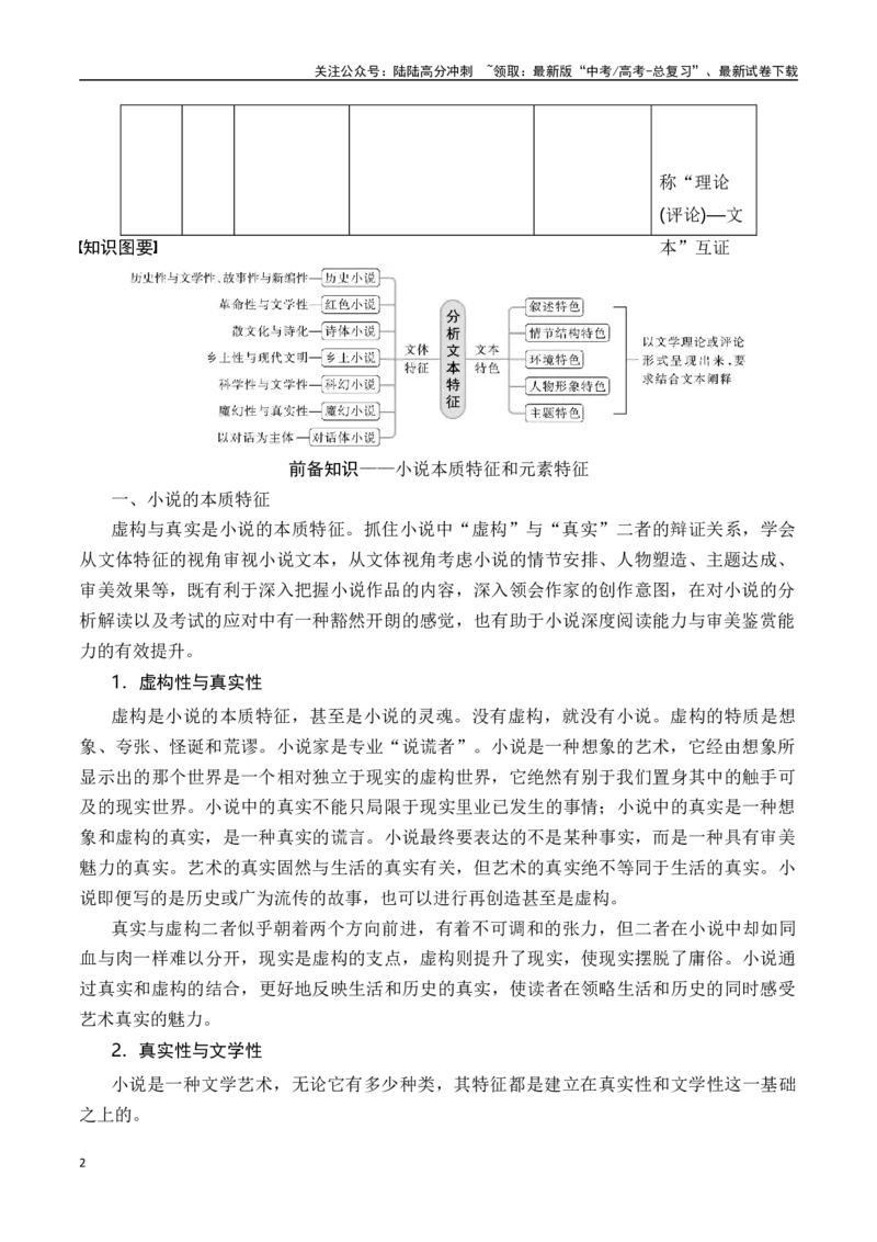 《专题六：分析文本特征-原卷版_一轮复习_2024年_2024年高考语文一轮复习一本通（全国通用_资料_小说阅读》第2页预览