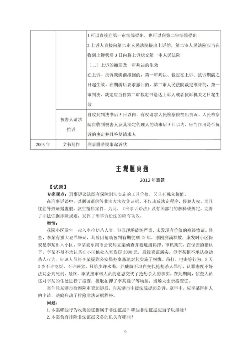 《2026私塾主观题第一轮案例带写刑诉(OCR)_2026法考主观_QX_04主观真题案例阶段_视频+讲义2026刑诉温云云主观真题案例阶段01-04》第9页预览