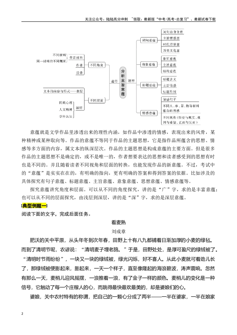 《专题六：分析主旨意蕴-原卷版_一轮复习_2024年_2024年高考语文一轮复习一本通（全国通用_资料_散文阅读》第2页预览