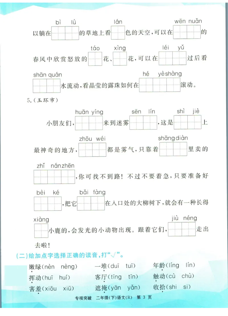 《孟建平专项突破二年级下册语文人教版_小学语文精品试卷合集（1-6年级下册）_《孟建平专项突破》》第4页预览