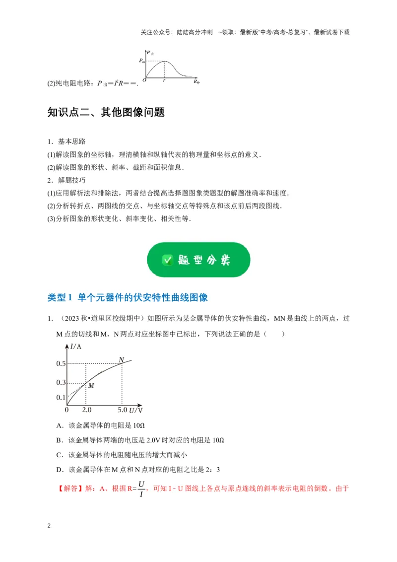《专题六电路中的图像问题（共7种图像类型）（解析版）_04-物理-高考总复习_专项复习_2024年_2024年高考物理图像题型专项训练习题试题全国通用_资料》第2页预览