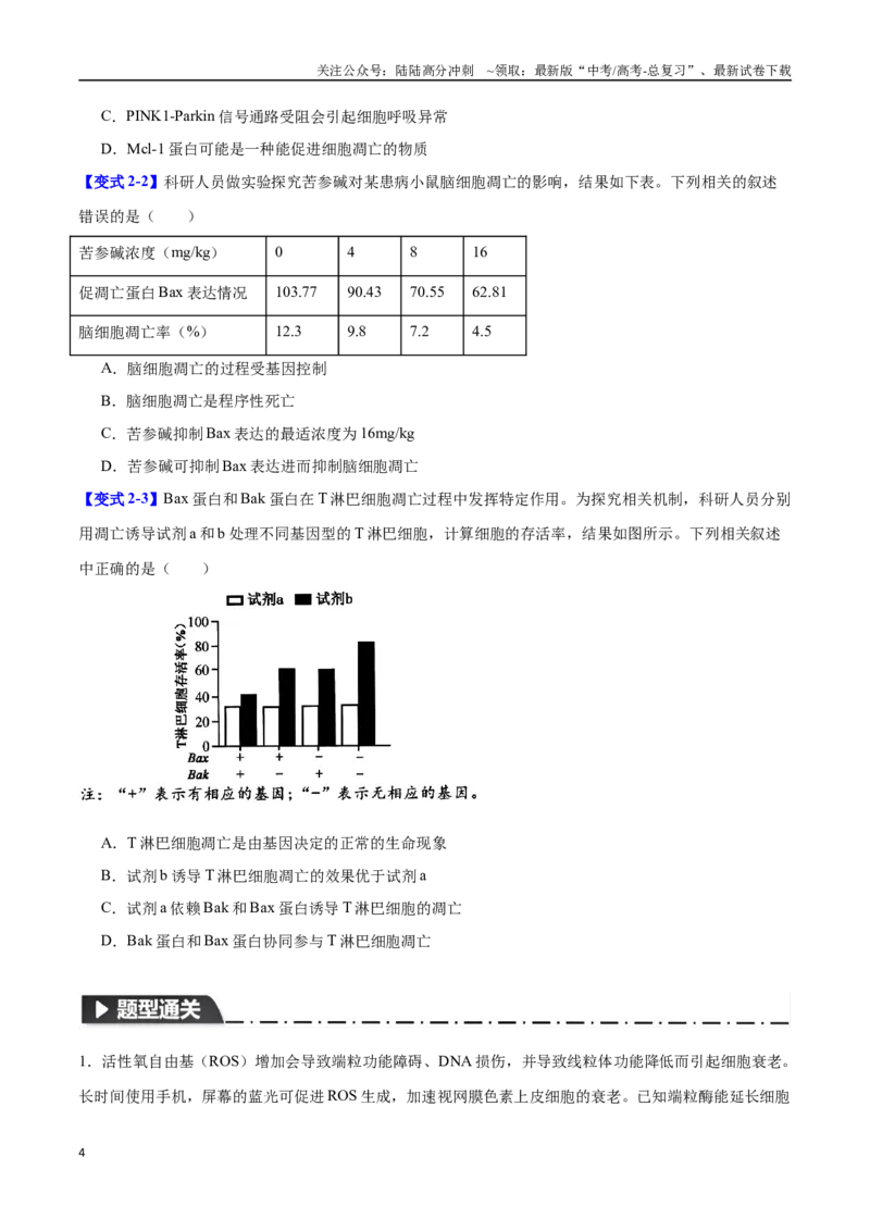 《专题三细胞的生命历程（学生版）-14页_06-生物-高考总复习_二轮复习_2025年_2025年高考生物二轮重点专题讲义（新高考通用）_资料》第4页预览