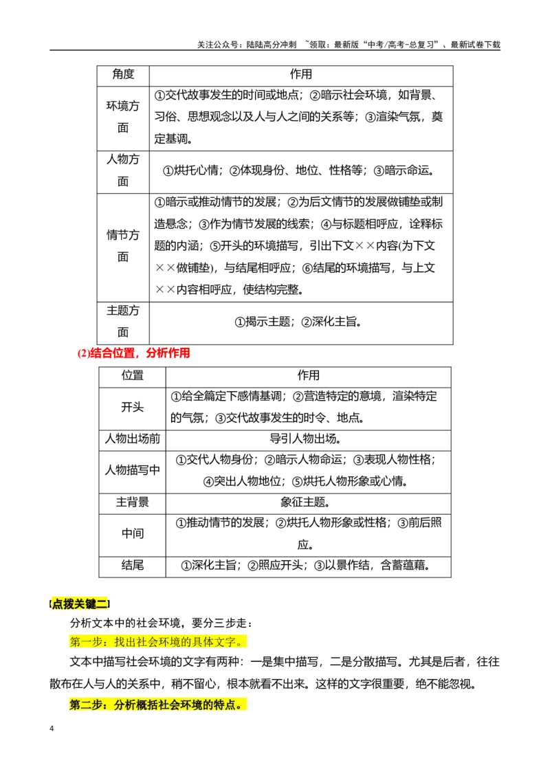 《专题三：分析环境描写-解析版_一轮复习_2024年_2024年高考语文一轮复习一本通（全国通用_资料_小说阅读》第4页预览