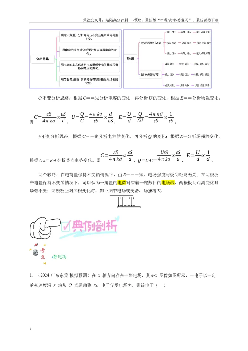 《专题九静电场（原卷版）_04-物理-高考总复习_二轮复习_2024年_2024年高考物理二轮复习讲义_资料_1-资料》第7页预览