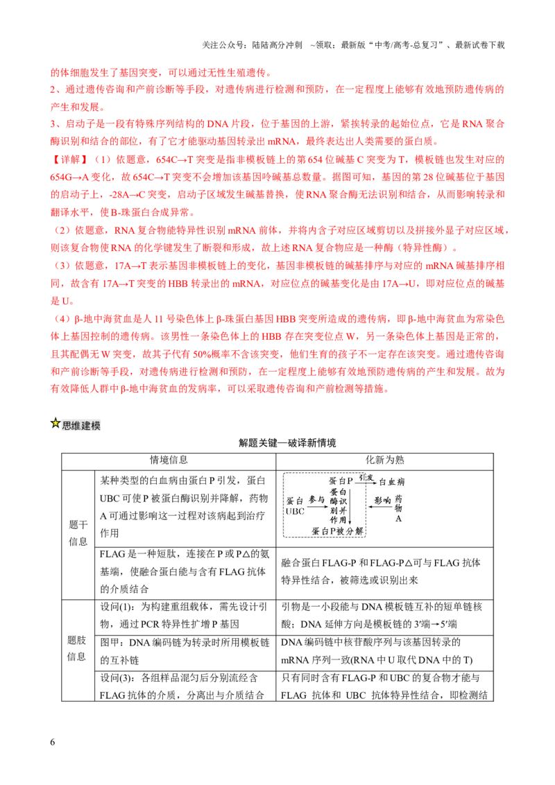 《压轴题05生物技术与工程（解析版）_06-生物-高考总复习_三轮冲刺_压轴题2025年高考生物压轴题攻略》第6页预览