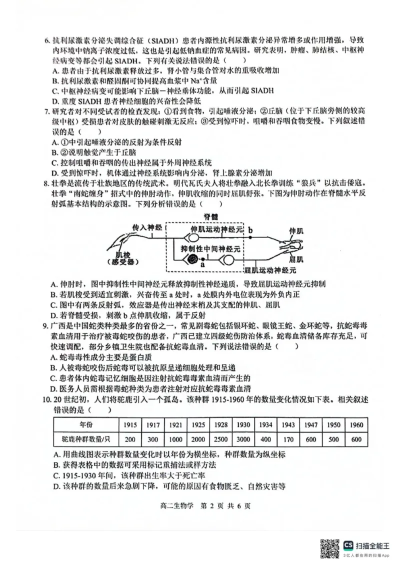 《广西壮族自治区贵港市贵百河联考2025-2026学年高二上学期12月月考生物试题_2026年高二《月考+期中考+阶段性检测真题合集》全国各省全科无水印》第2页预览
