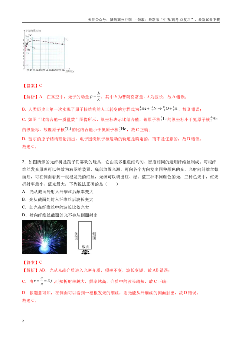 《信息必刷卷02（新课标卷，新疆、西藏专用）（教师版）_04-物理-高考总复习_专项复习_2025年_2025年高考考前必刷题（多地区）物理》第2页预览