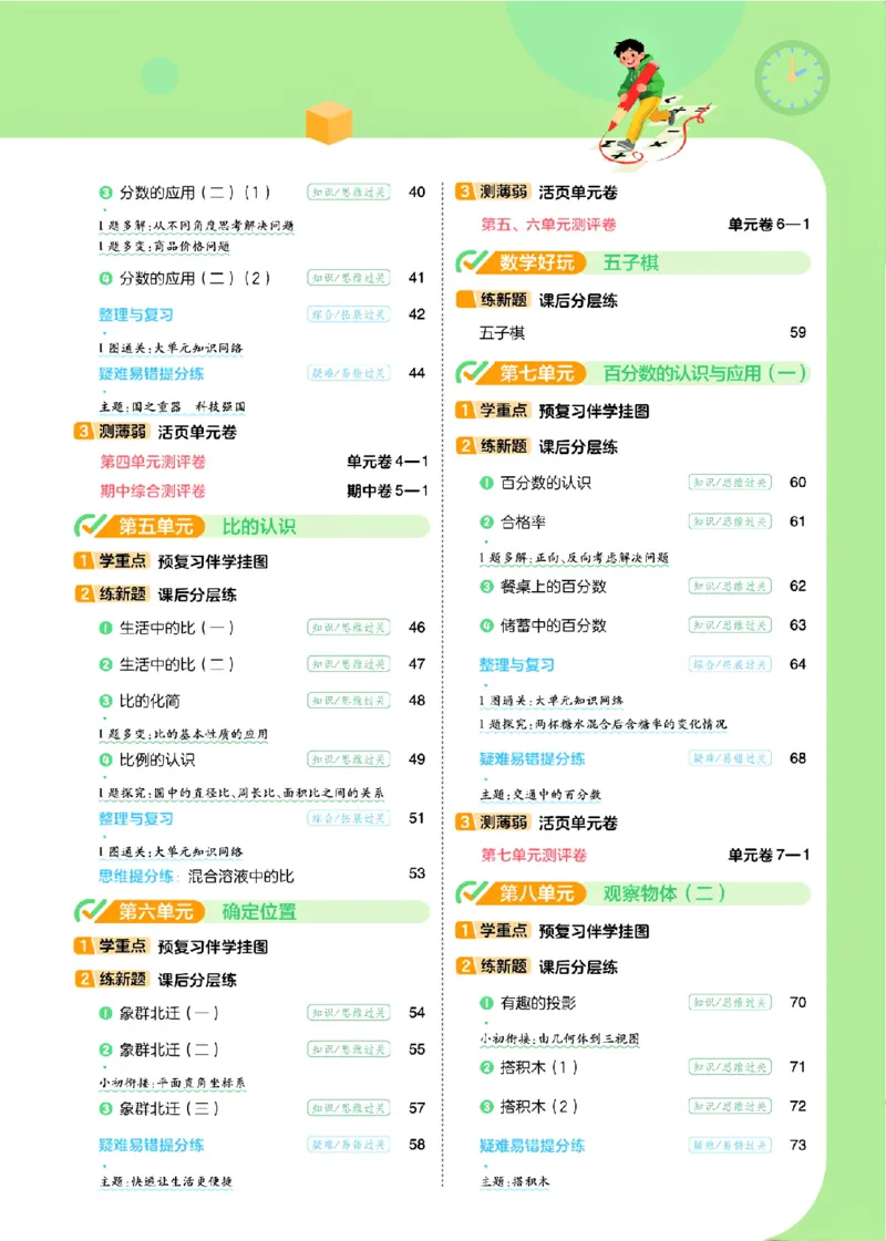 《26秋一遍过数学北师大版6年级上-主书_2027版小学《一遍过+活页单元卷》456年级上册（数学）（北师）》第4页预览