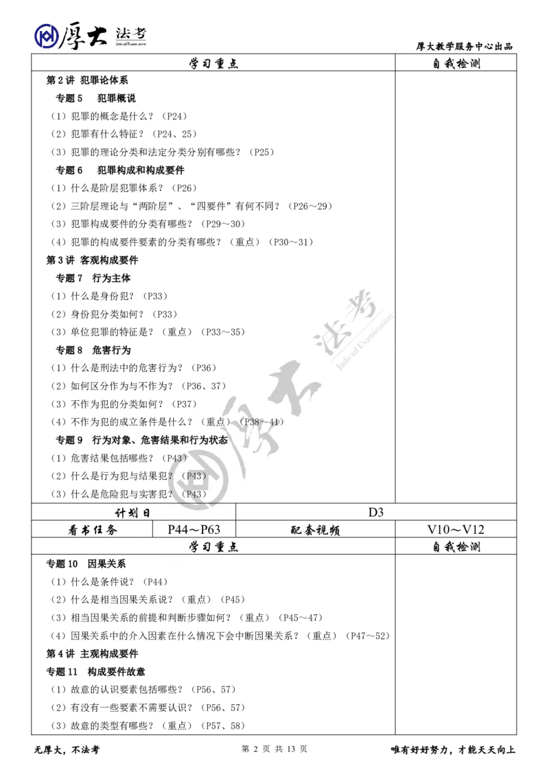 《刑法罗翔2026赛季厚大法考理论卷单科学习计划—（刑法）专题1～87_2026法考客观_厚-D_2026HD理论卷精讲合集视频+讲义_2026年HD理论卷（精讲）刑法-罗翔视频+讲义完结》第2页预览