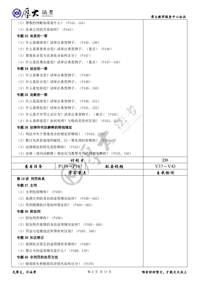 《刑法罗翔2026赛季厚大法考理论卷单科学习计划—（刑法）专题1～87_2026法考客观_厚-D_2026HD理论卷精讲合集视频+讲义_2026年HD理论卷（精讲）刑法-罗翔视频+讲义完结》第6页预览