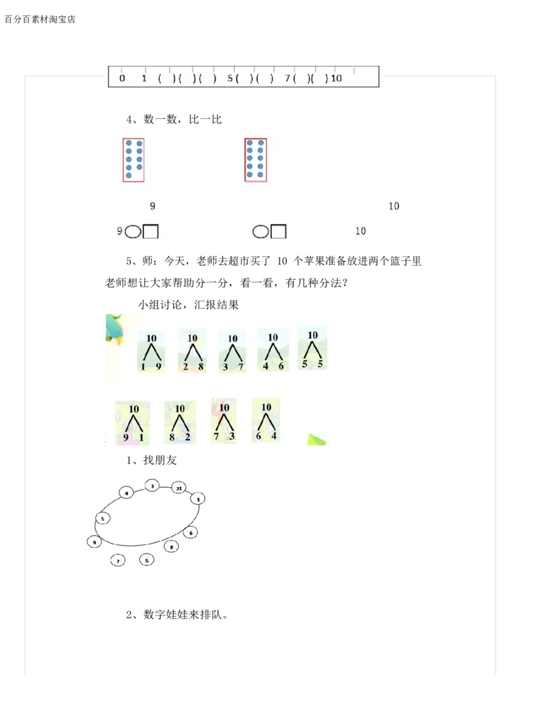 《教学设计_人教版小学数学1-6上优质公开课教学视频+课件+教案_人教版小学数学1上优质公开课_1.人教版数学公开课1上最新整理_5.6-10的认识和加减法_9.10的认识_255》第3页预览