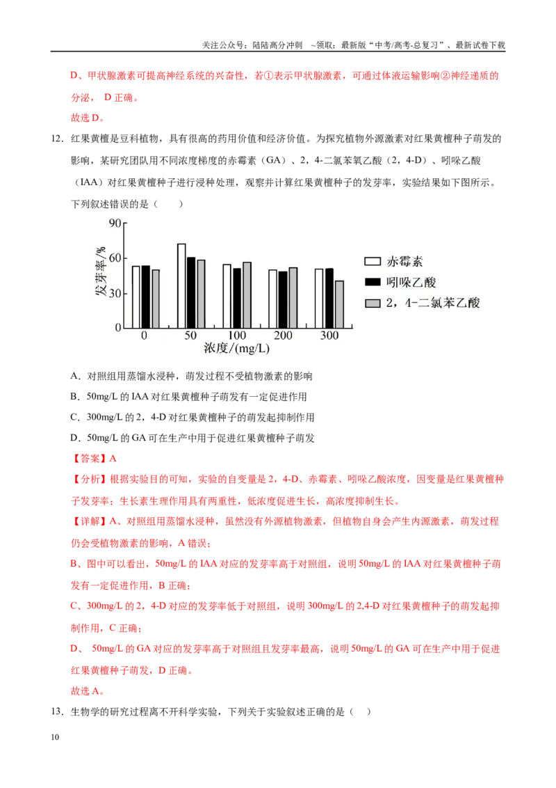 《信息必刷卷02（陕西、山西、宁夏、青海专用）（教师版）_06-生物-高考总复习_专项复习_2025年_2025年高考考前必刷题（多地区）生物》第10页预览