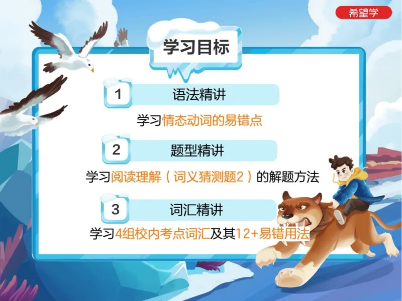 《24春上初一全国S爱豆笔记Lecture4-72325763dc18_学而思初中1年级_2024春下初一_初一英语培训班(春·全国版·S（5星）)_4.知识能力语法（情态动词2）+题型（阅读理解）+词汇》第2页预览